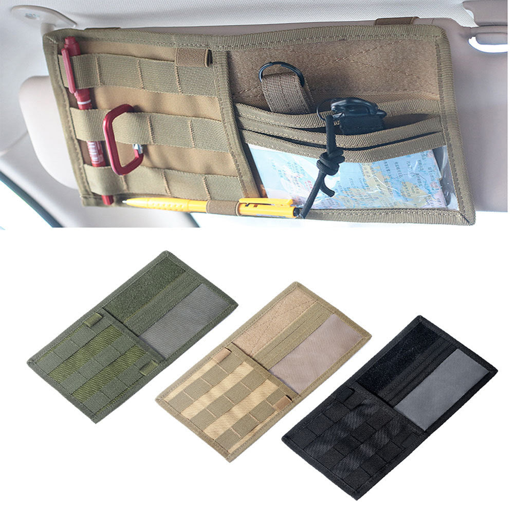 Tactical MOLLE Vehicle Sun Visor Organizer Panel CD Storage Bag Car Truck Auto Accessories Holder EDC Tool Pouch