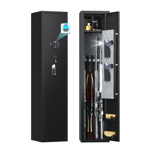 5-Gun Safe With Quick Access Biometric Fingerprint Scanner